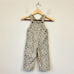CARHARTT Bib Overalls Unisex Beige Graphic Print AOP Canvas Outdoor